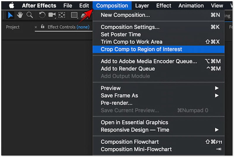 リージョンオブインタレストツールを選択