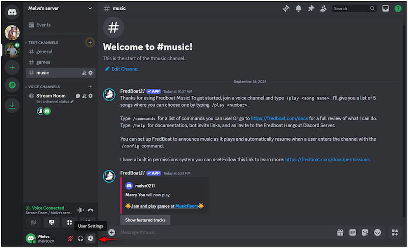 ユーザー設定にアクセス