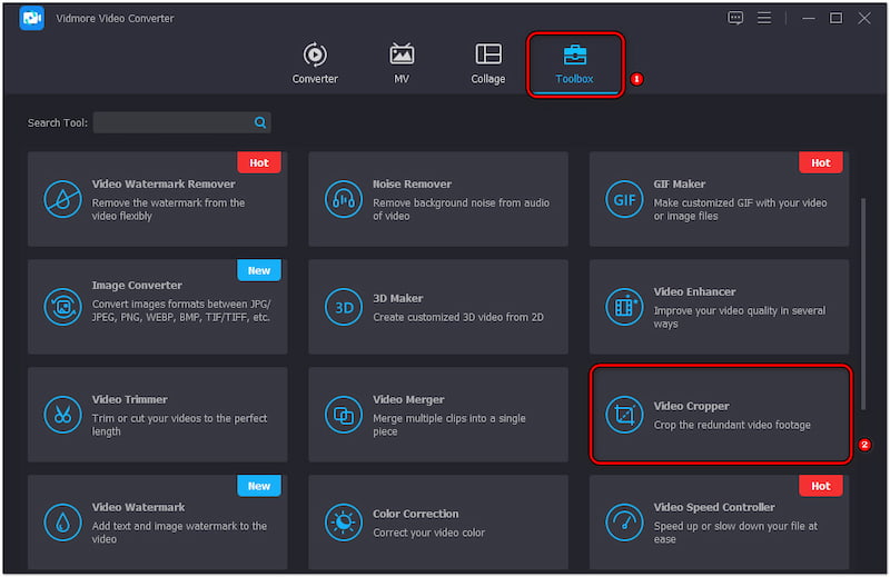 ビデオクロッパーツールにアクセス