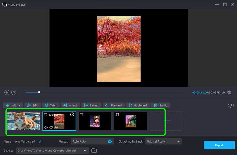 動画を並べ替えて結合