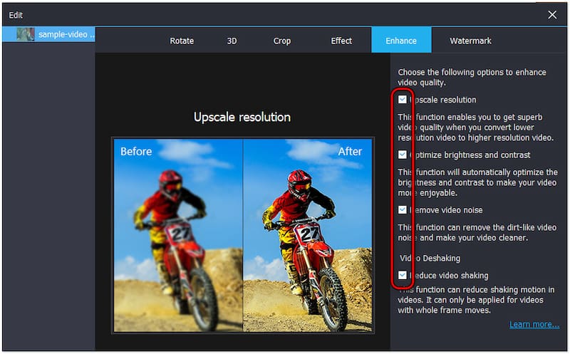 その他のオプションを確認する