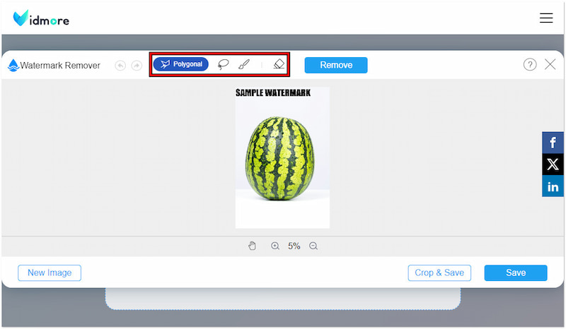 削除ツールを選択