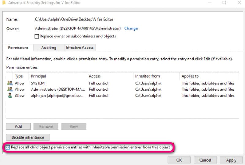[適用] をクリック