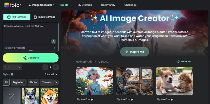 Fotor 画像ジェネレーター