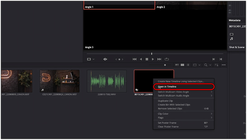 タイムラインで開く