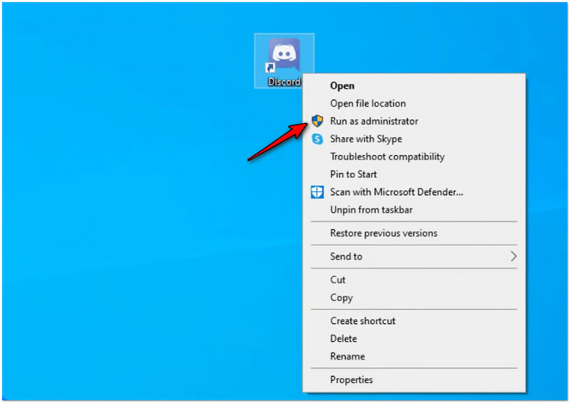 Discordを管理者として実行する