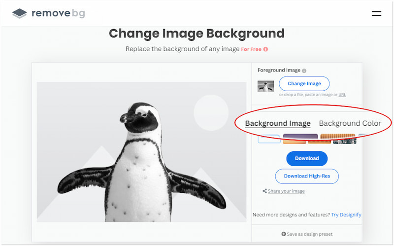 差し替え背景を選択