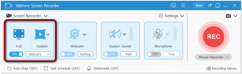 画面キャプチャのサイズを選択する