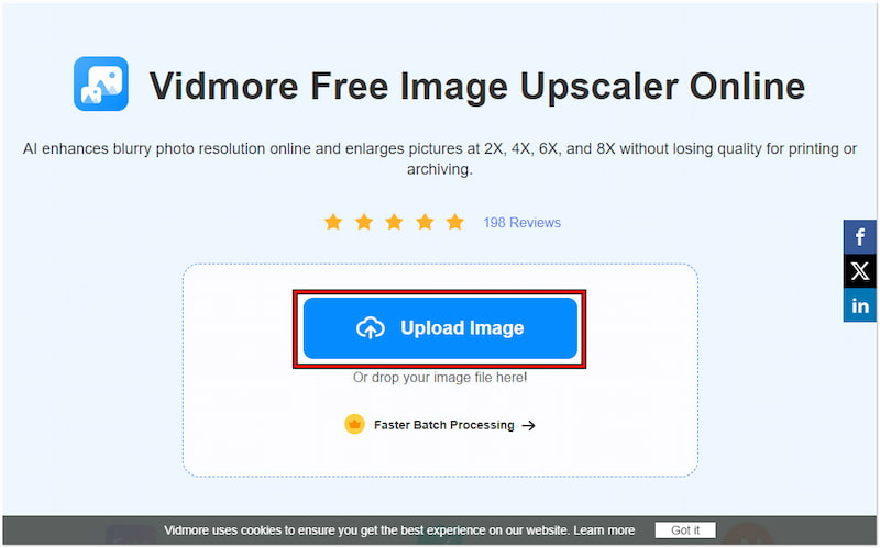 画質向上のための画像をアップロード