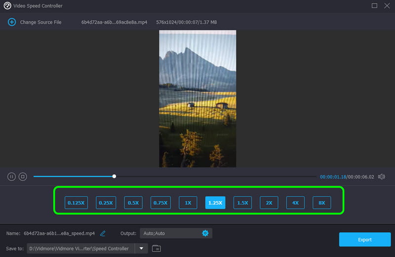 Vidmore で動画の再生速度を変更