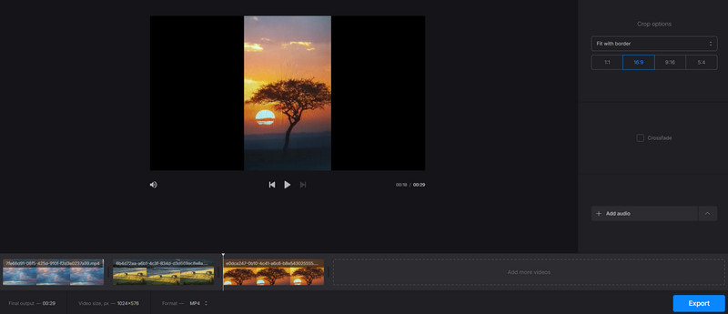 Clideo 動画マージャー機能