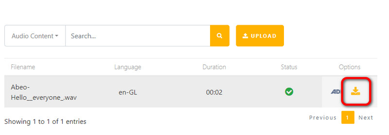 ダウンロードボタンを押す