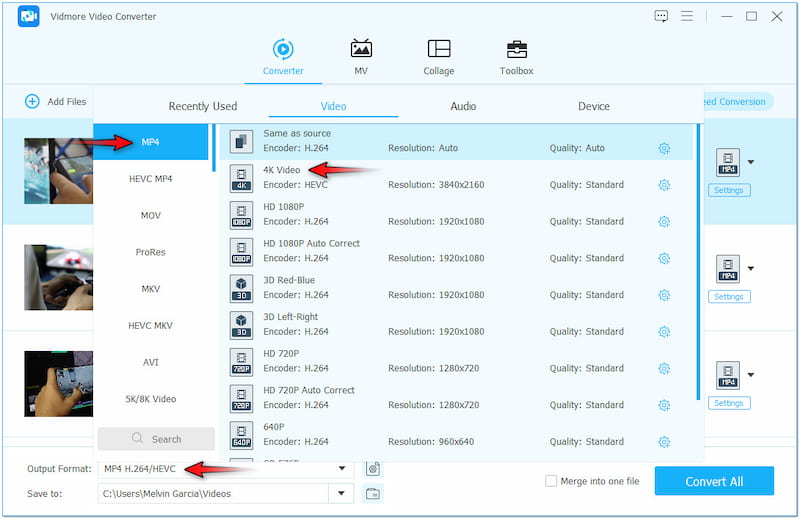 対応形式を選択