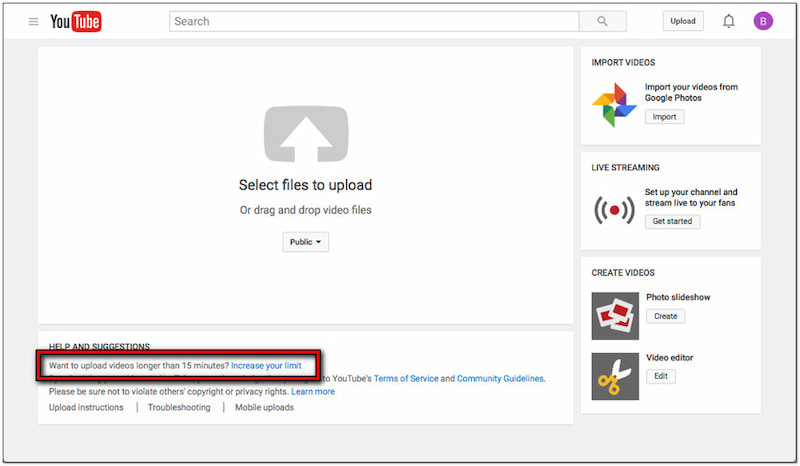 YouTubeに長時間動画をアップロード