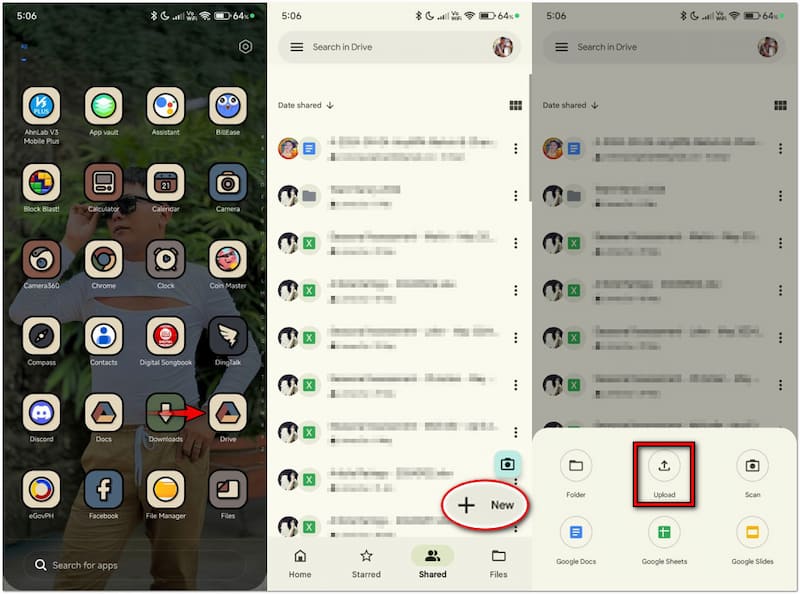 Android から Google ドライブに動画をアップロード