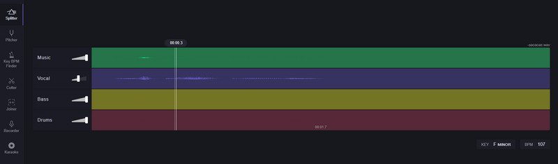 Vocal Remover AI オーディオエディター