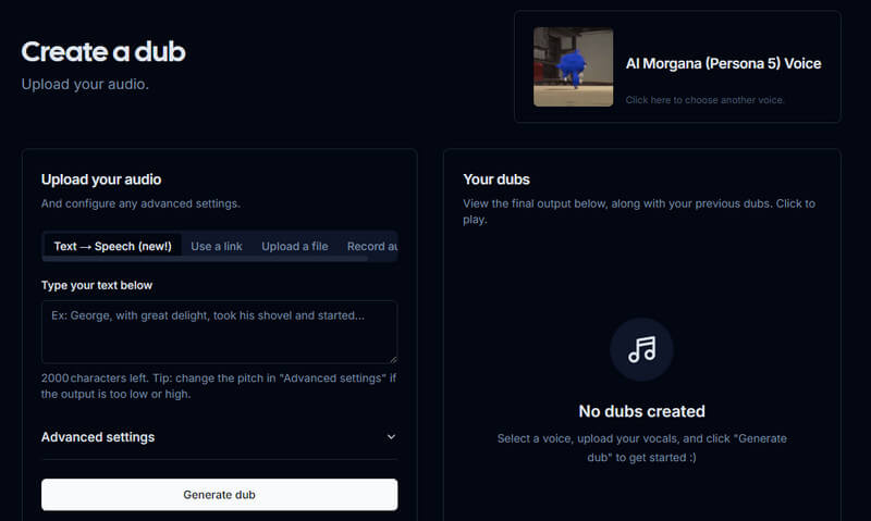 VoiceDub 女神AIボイスジェネレーター