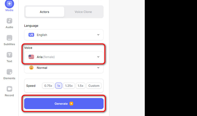 Voiceオプション Generate