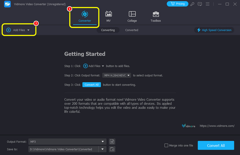 Mov ファイルを Vidmore に追加