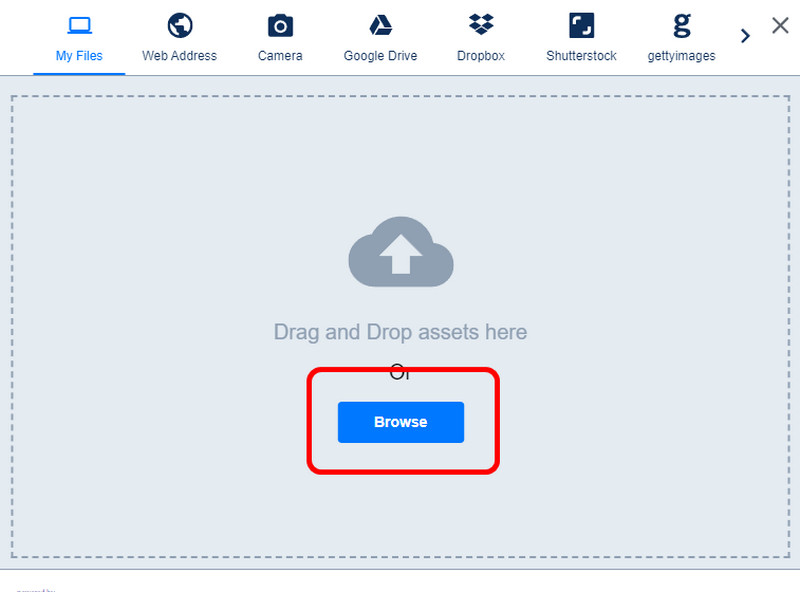 「Browse」で JPG を追加（Cloudinary）