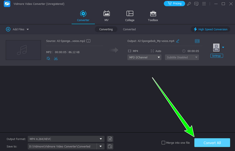 Convert All ボタン Vidmore