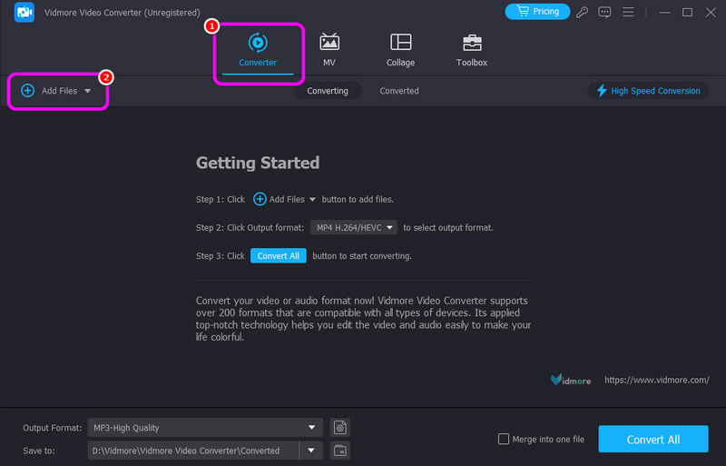 コンバーターで MP3 を追加（Vidmore）