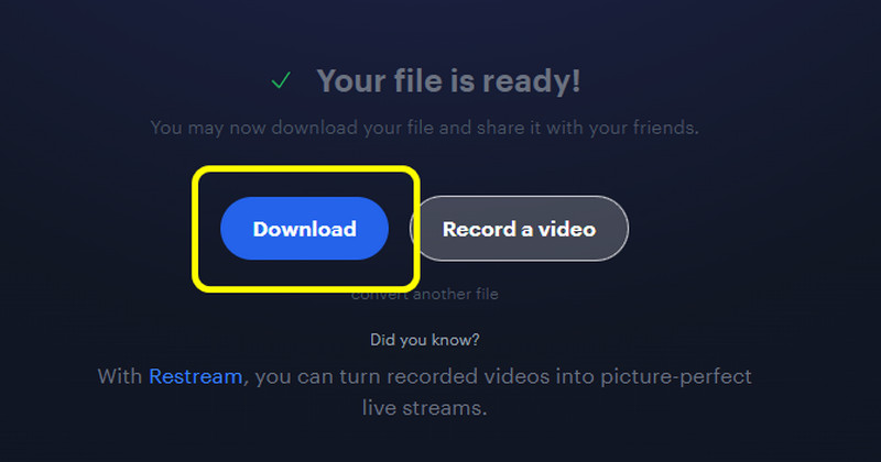 変換済み音声をダウンロード（Restream）