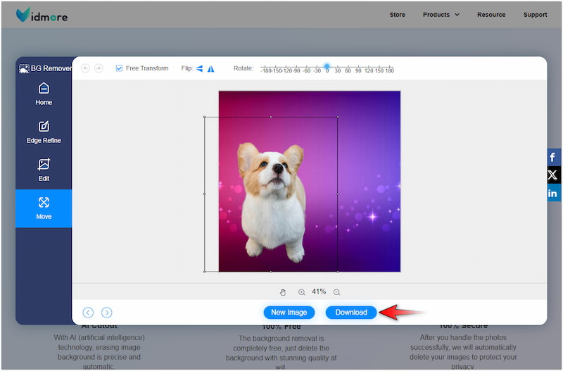 編集済み画像をダウンロード