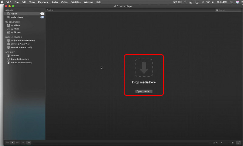 ファイルをドラッグ VLC