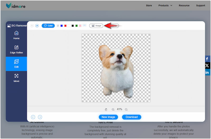削除した背景を置き換え