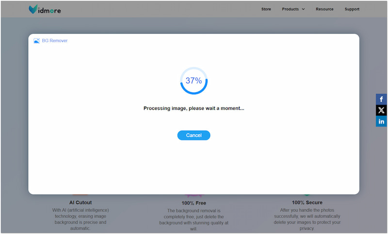 背景の削除を開始
