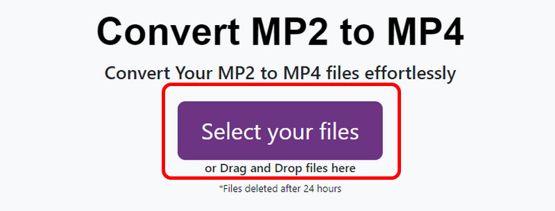 Select Your Files で Mp2 を追加
