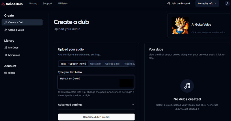 Voicedub 悟空 AIボイス