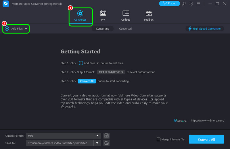 コンバーターに YouTube 動画を追加する Vidmore