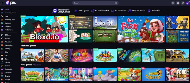 Crazy Games ゲームサイト