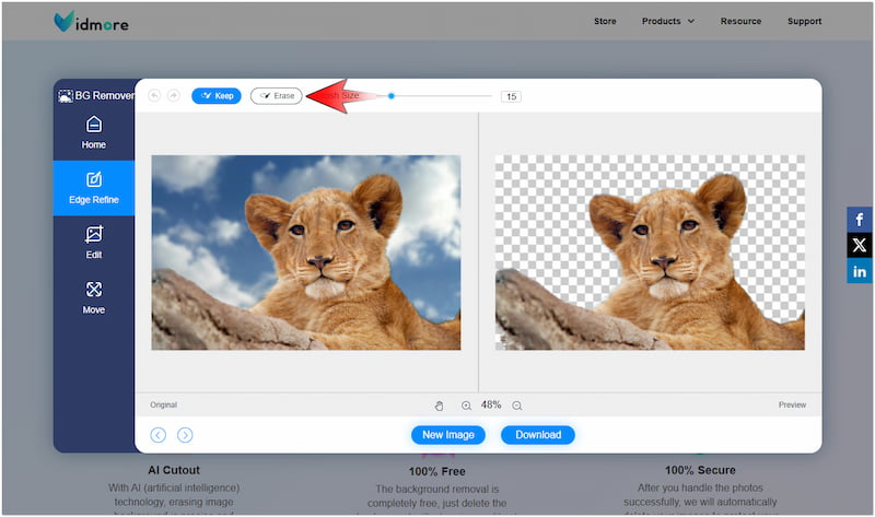 被写体を微調整