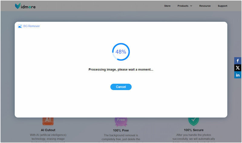 背景の削除を開始
