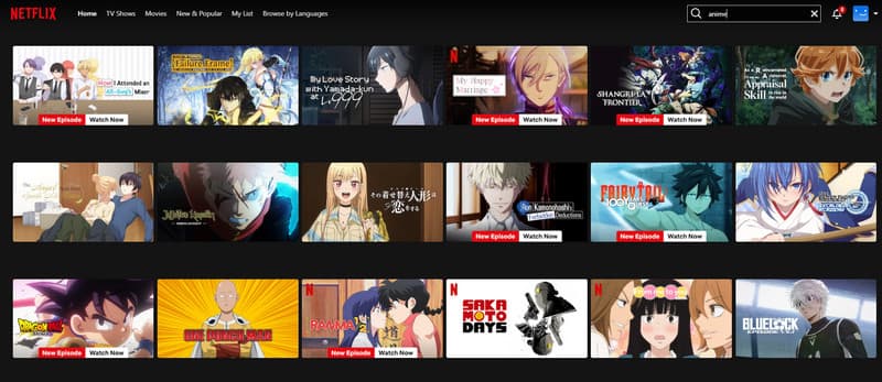 Netflix アニメサイト