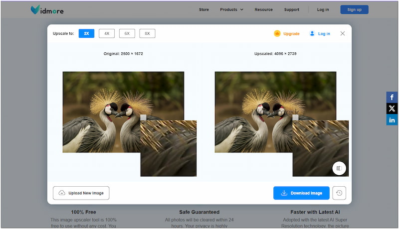 Vidmore 無料オンライン画像アップスケーラー