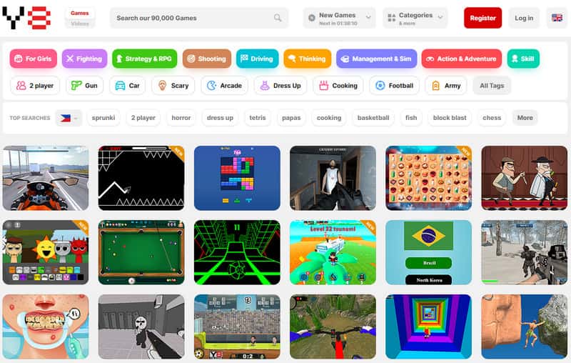 Y8 ゲームサイト
