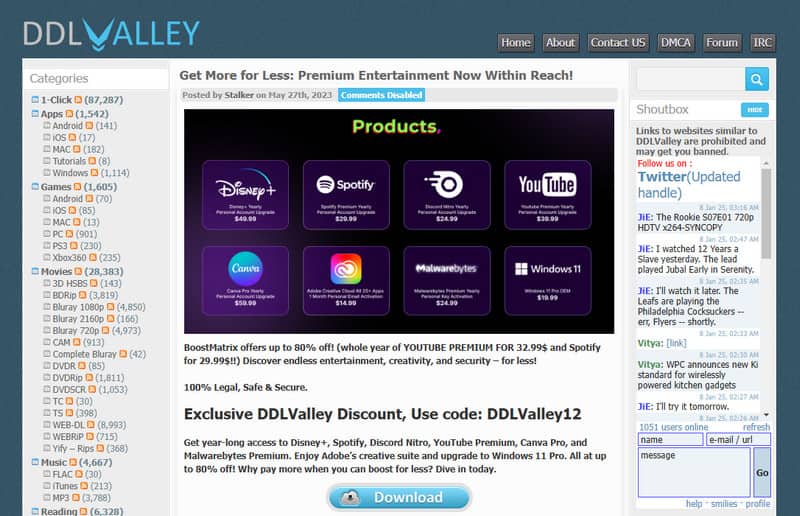 Ddl Valley ダウンロードサイト