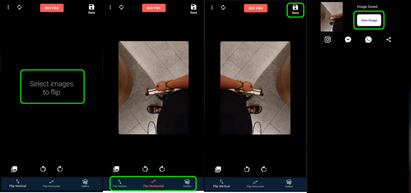 Flip Imageアプリで写真を反転
