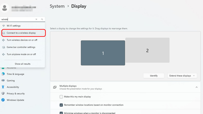 Roku向けWindows画面ミラーリング