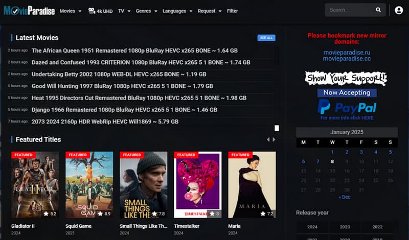 Movie Paradise ダウンロードサイト