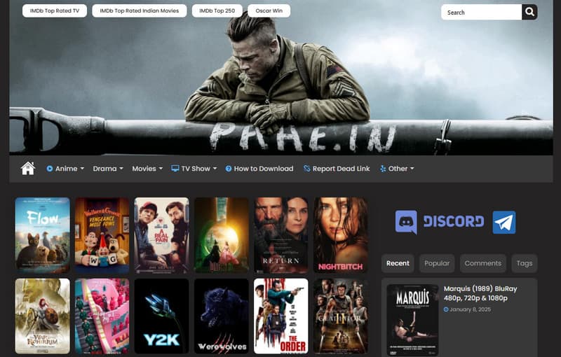 Pahe In ダウンロードサイト