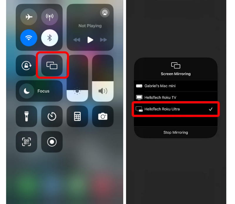 Roku向けiPhone画面ミラーリング