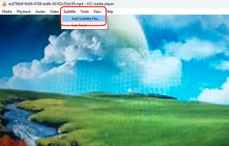 字幕メニュー 字幕を追加 VLC