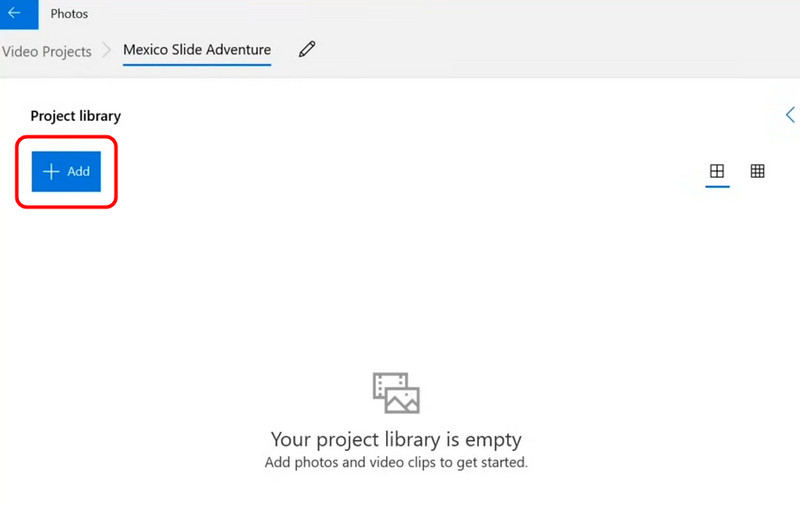 ［追加］ボタン フォト アプリ
