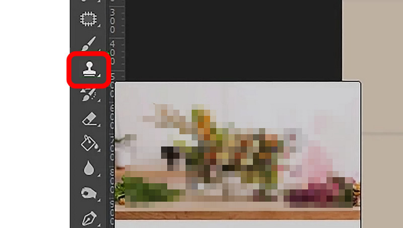 スタンプツールをクリック（Photoshop）