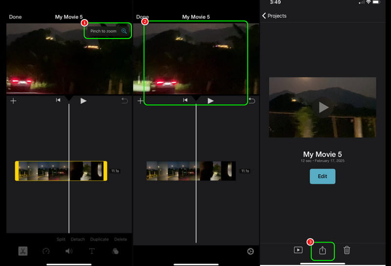 iPhone iMovie 動画クロップ